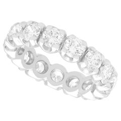 French 4.10 Carat Diamond Full Eternity Band in White Gold