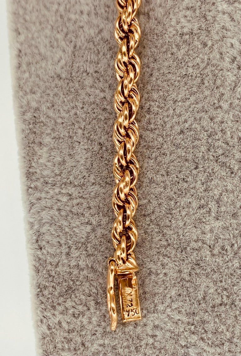 Vintage 18k Rose Gold Rope Chain For Sale at 1stDibs