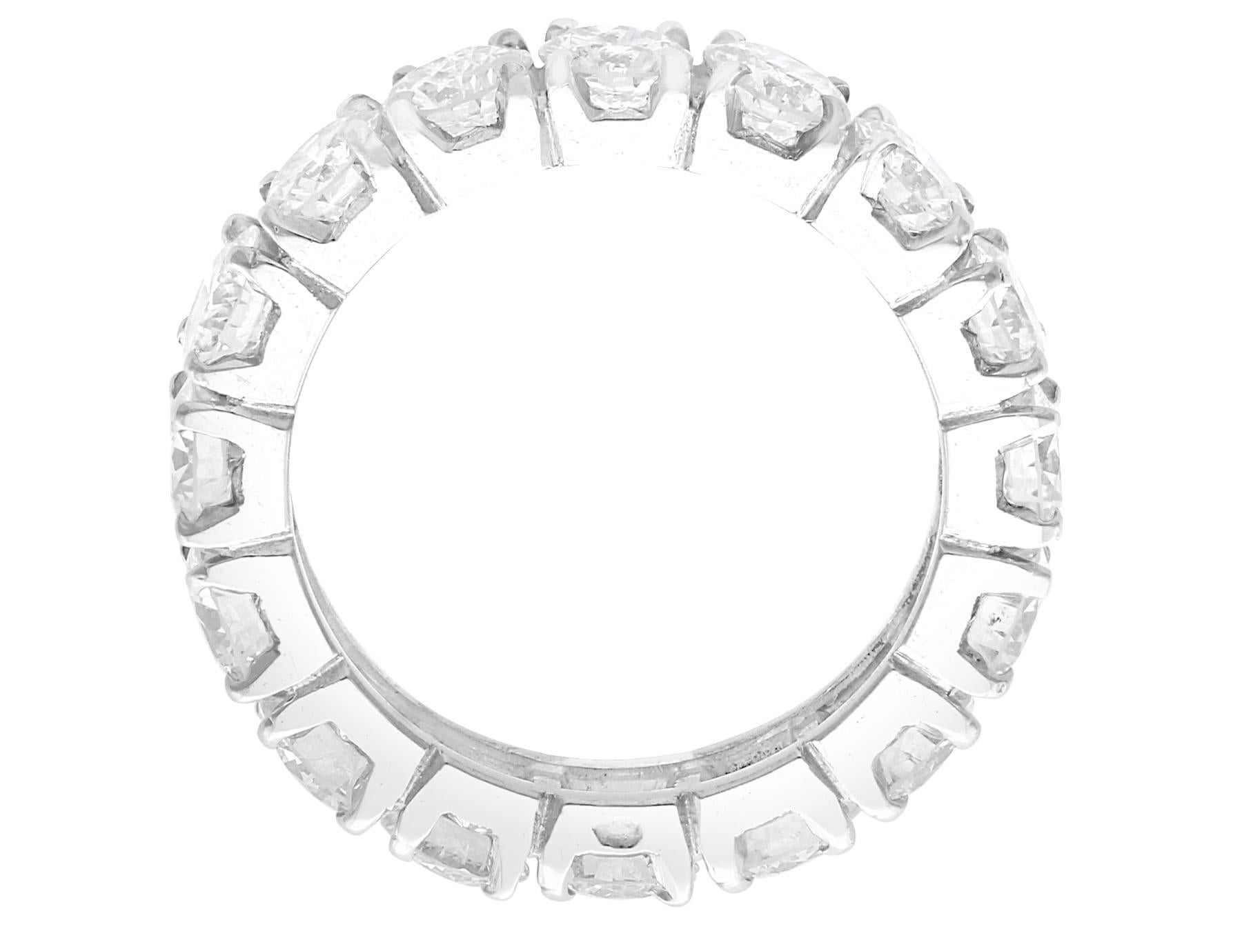 Women's or Men's Vintage 4.12 Carat Diamond and 18k White Gold Full Eternity Ring