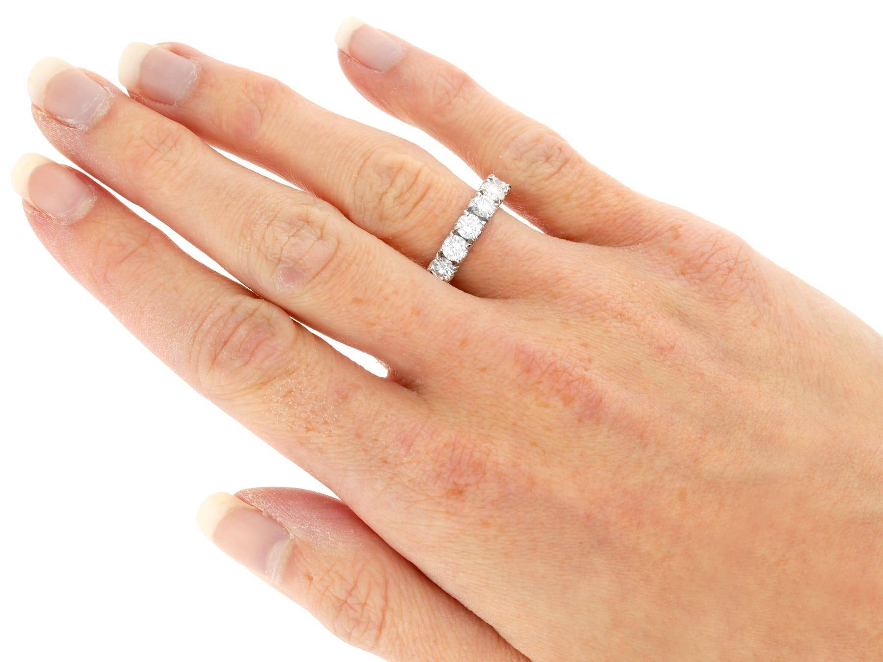 Vintage 4.12 Carat Diamond and 18k White Gold Full Eternity Ring 2