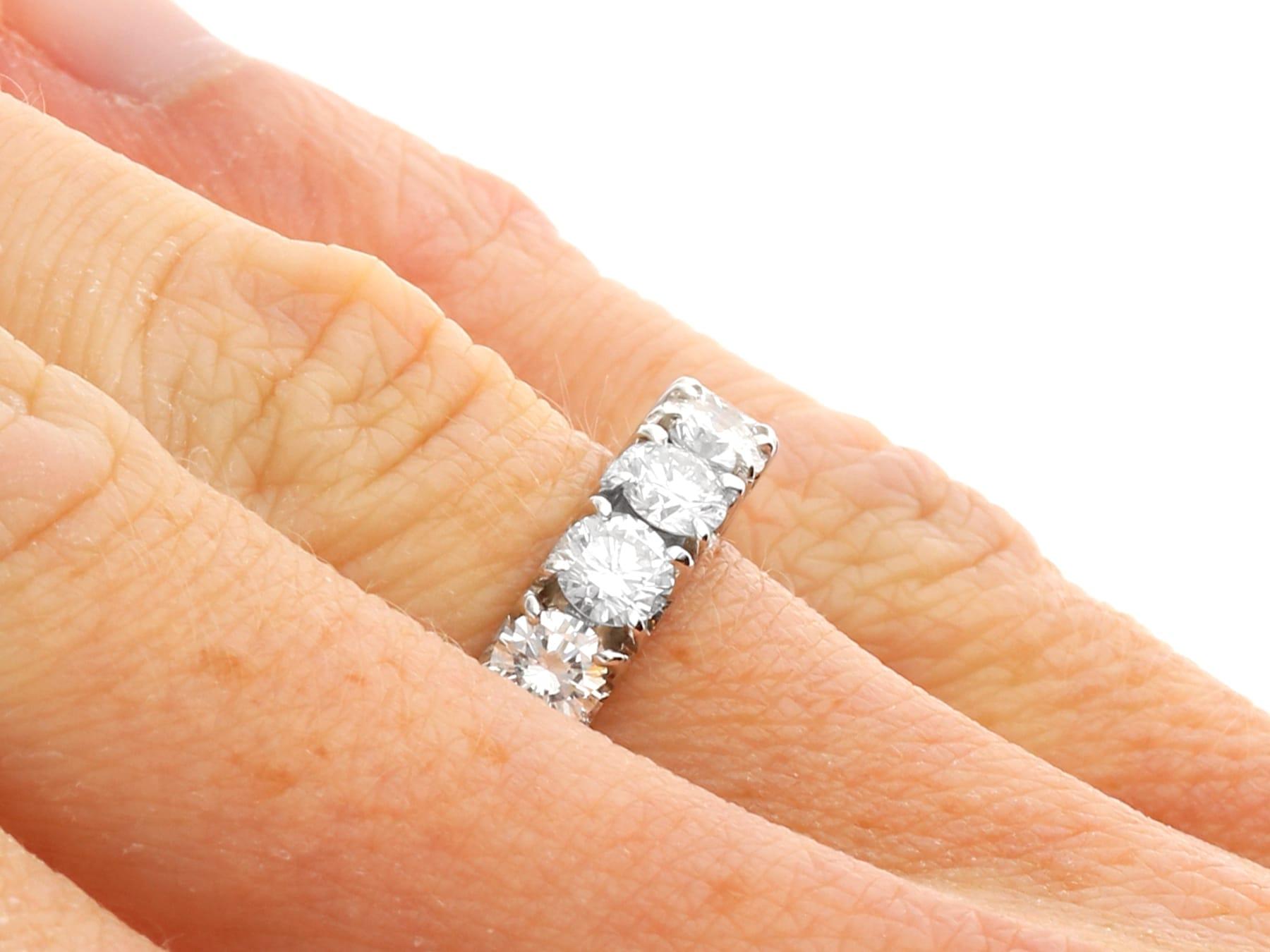 Vintage 4.12 Carat Diamond and 18k White Gold Full Eternity Ring 3