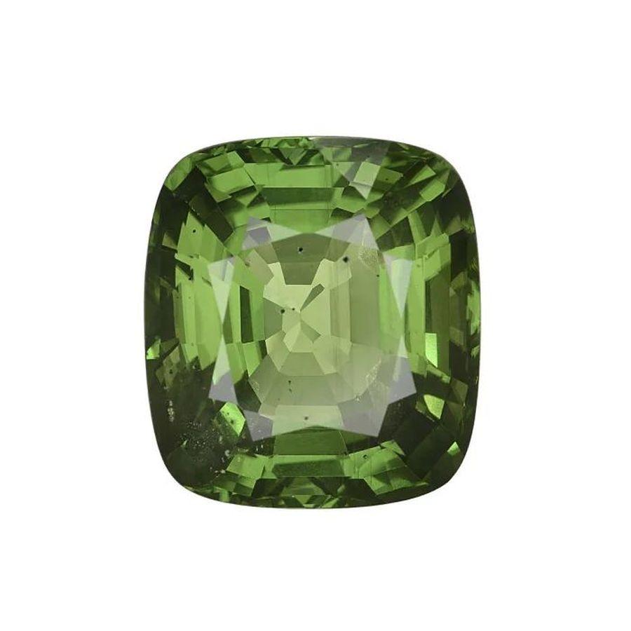 Vintage 41.84 Carat Green Peridot GIA and Diamond Platinum Statement Ring For Sale 2