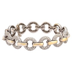 Bracciale a maglie in oro 18k con diamanti d'epoca da 4,24 carati di peso totale