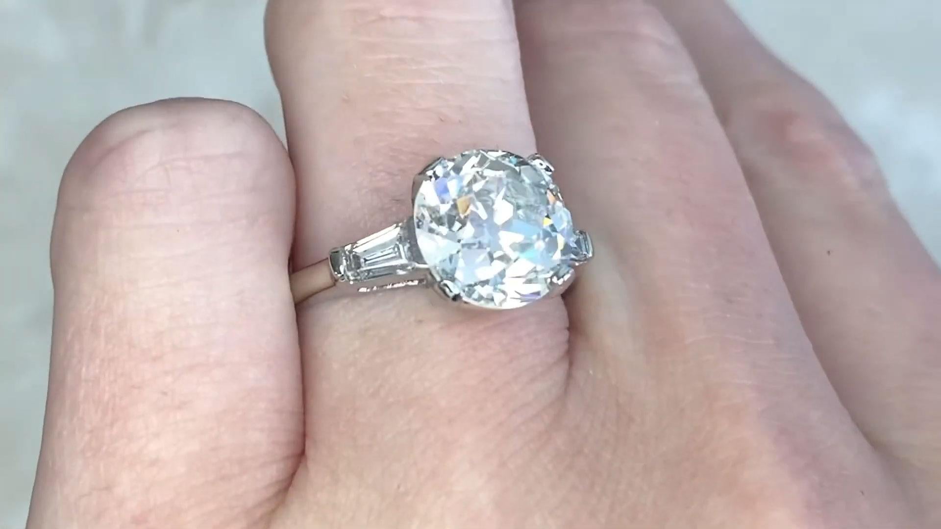Old European Cut Diamond Engagement Ring (Approx. 4.20-Carats), 14k White Gold In Excellent Condition In New York, NY