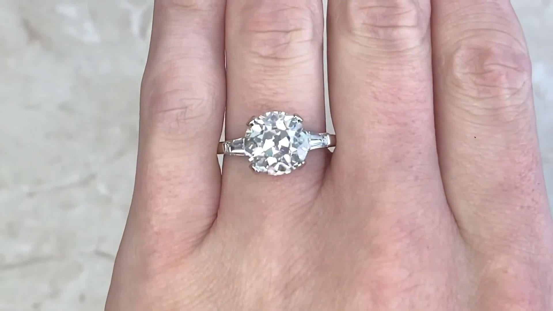 Women's Old European Cut Diamond Engagement Ring (Approx. 4.20-Carats), 14k White Gold