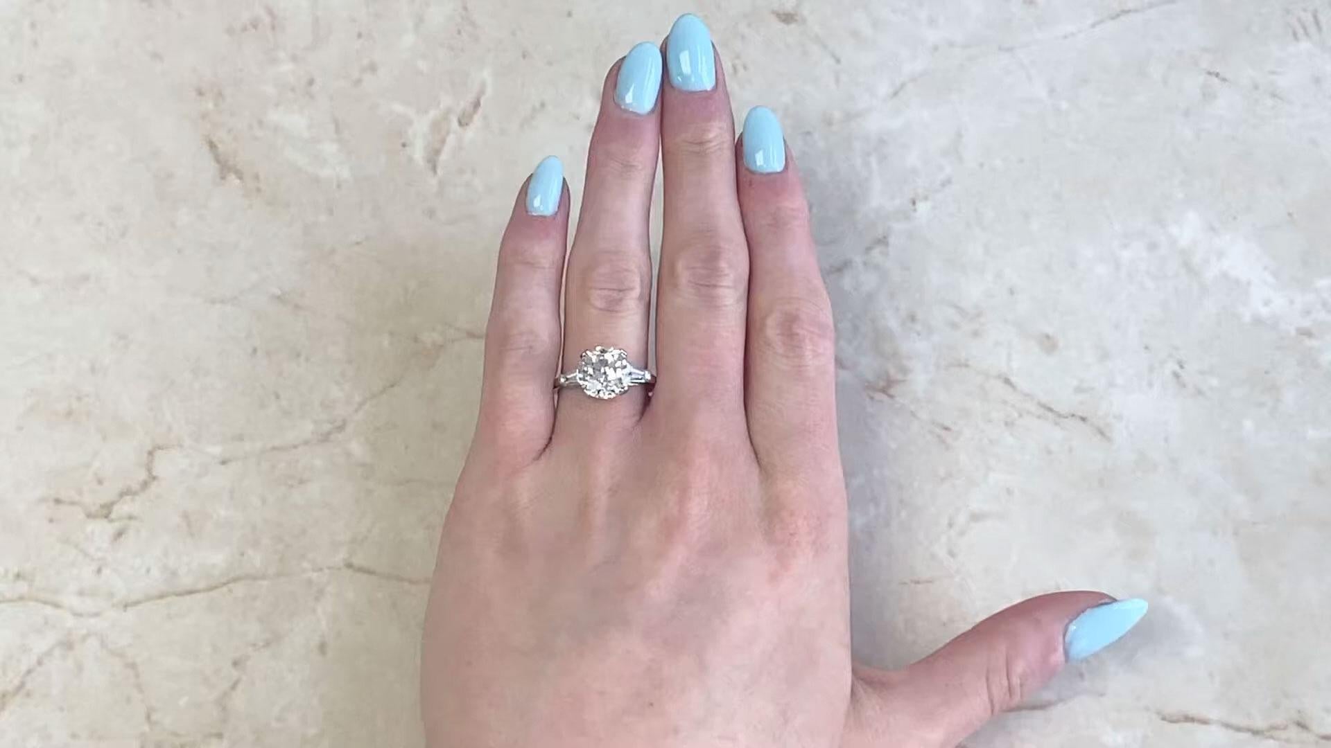 Old European Cut Diamond Engagement Ring (Approx. 4.20-Carats), 14k White Gold 1