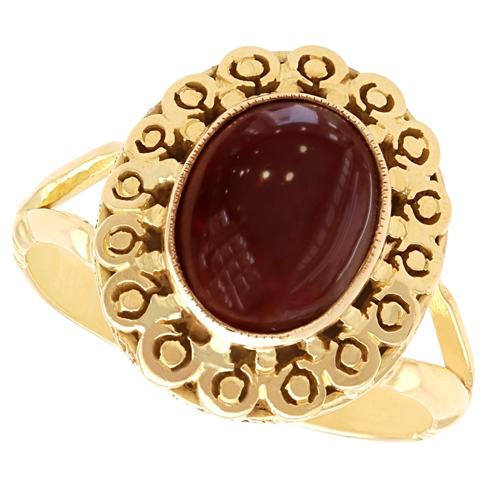 Vintage 4.43 Carat Garnet and 18k Yellow Gold Dress Ring Circa 1940