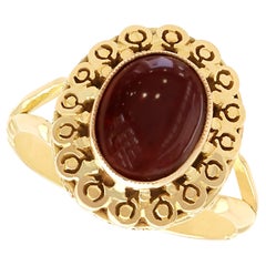 Vintage 4,43 Karat Granat und 18k Gelbgold Kleid Ring CIRCA 1940