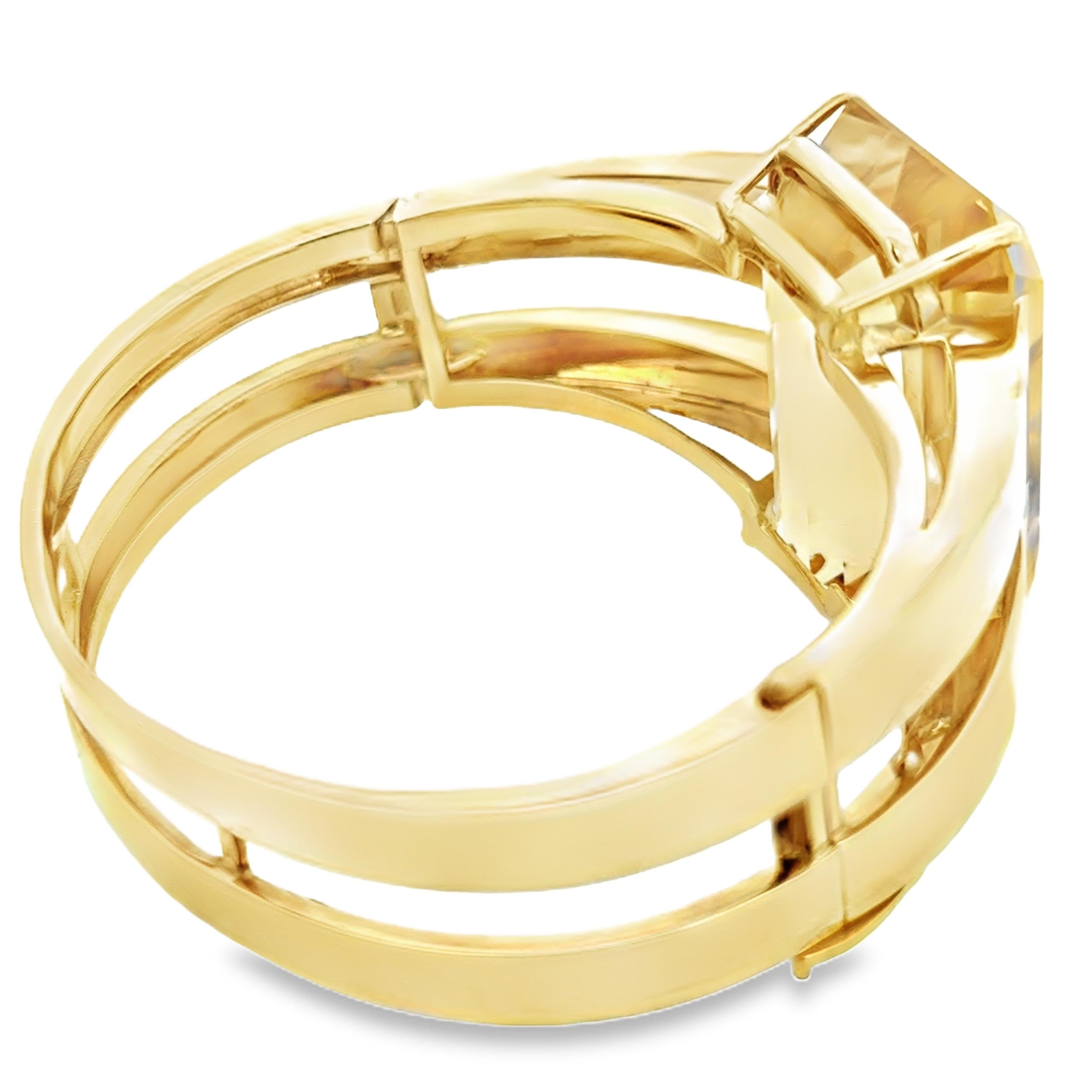 Vintage 44,40 Karat Citrin 18K Gelbgold Armreif aus 1960 im Zustand „Hervorragend“ im Angebot in Miami, FL