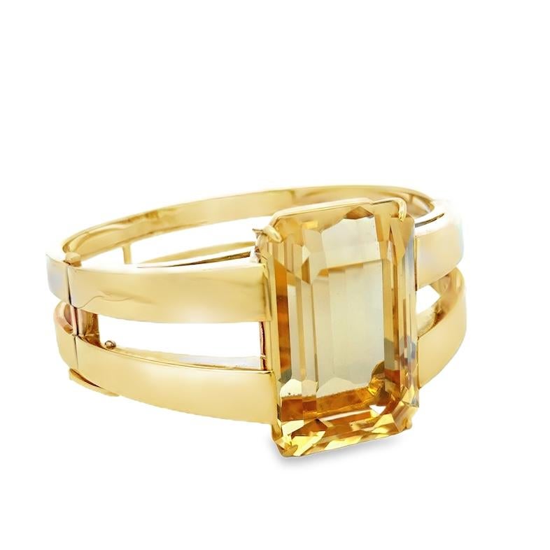 Vintage 44,40 Karat Citrin 18K Gelbgold Armreif aus 1960 im Angebot 1