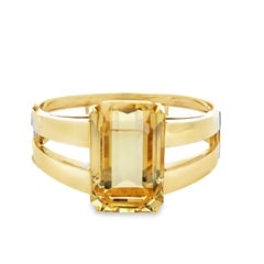 Vintage 44.40 Carat Citrine 18K Yellow Gold Bangle From 1960