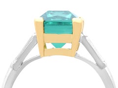 Anello da cocktail in platino con tormalina e diamanti da 4,46 carati vintage