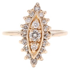 Vintage .45 ctw Diamond Navette Ring