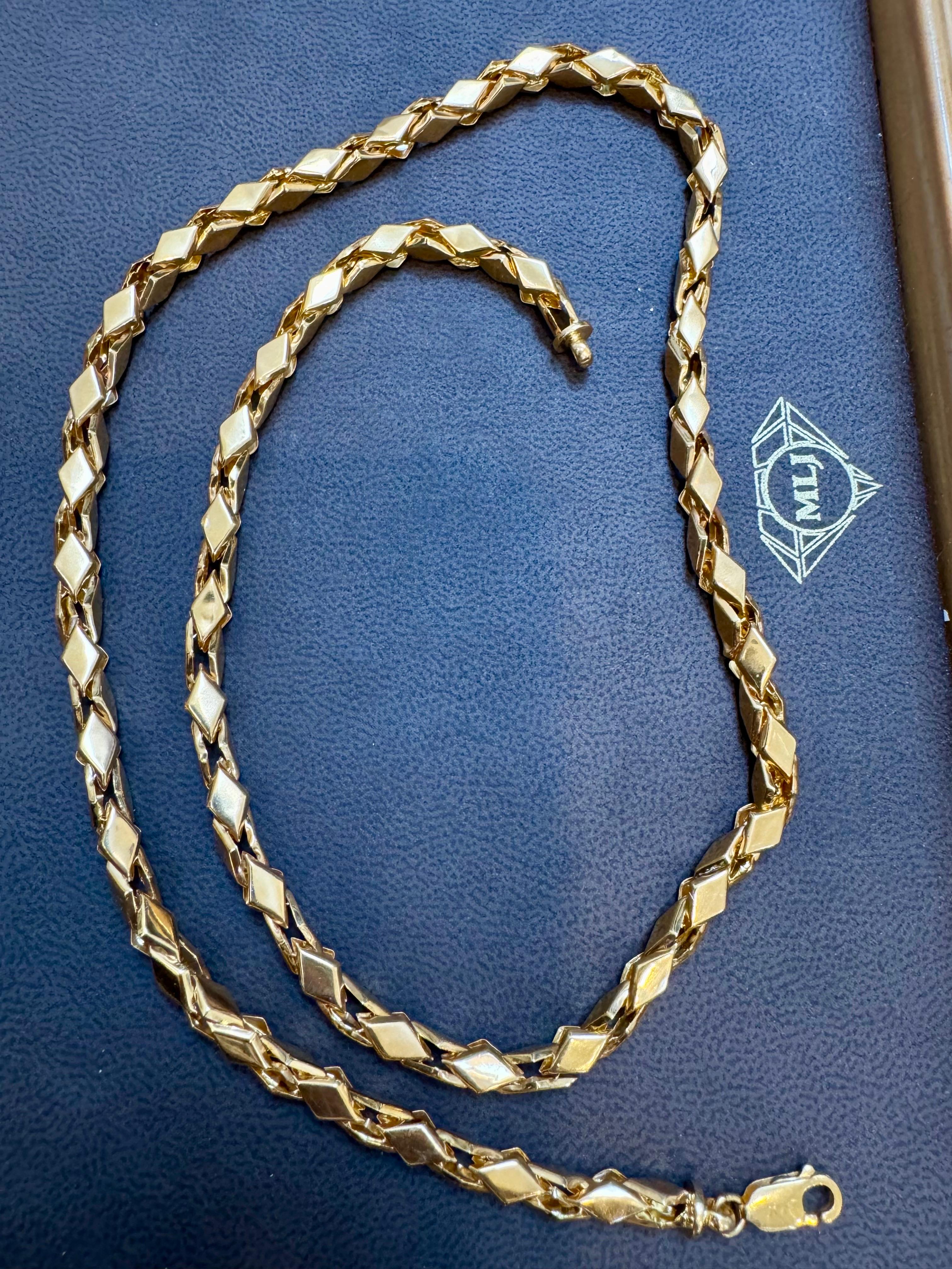 Vintage 45 Gm reine 22 Karat Gelbgold Handgefertigte Kette 23 Zoll handgefertigt im Angebot 6