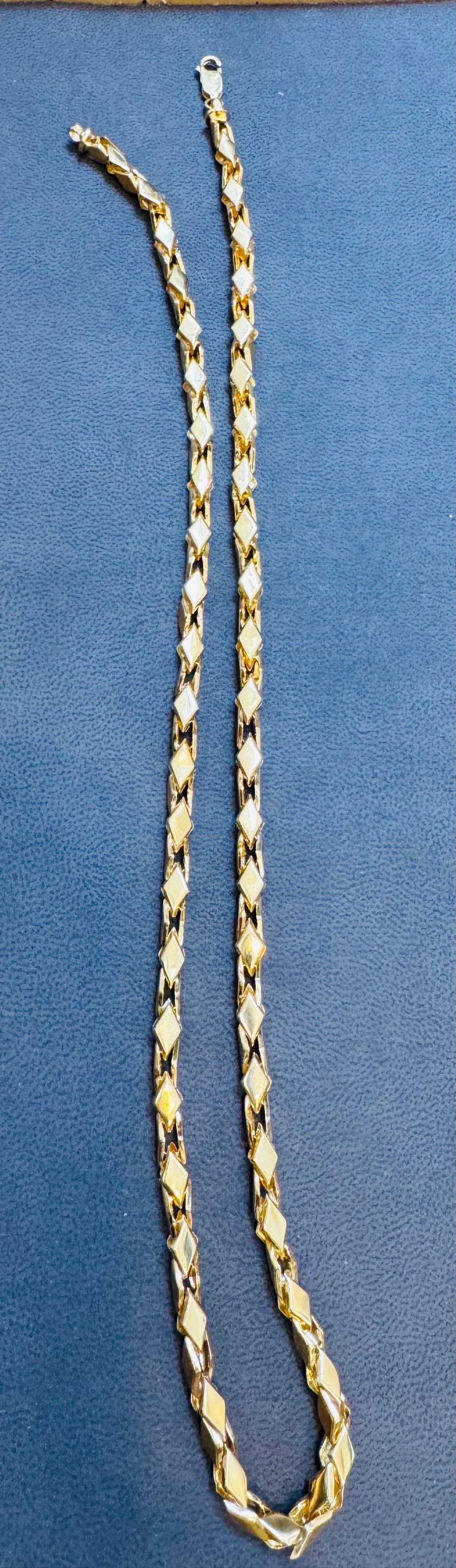 Vintage 45 Gm reine 22 Karat Gelbgold Handgefertigte Kette 23 Zoll handgefertigt im Angebot 2