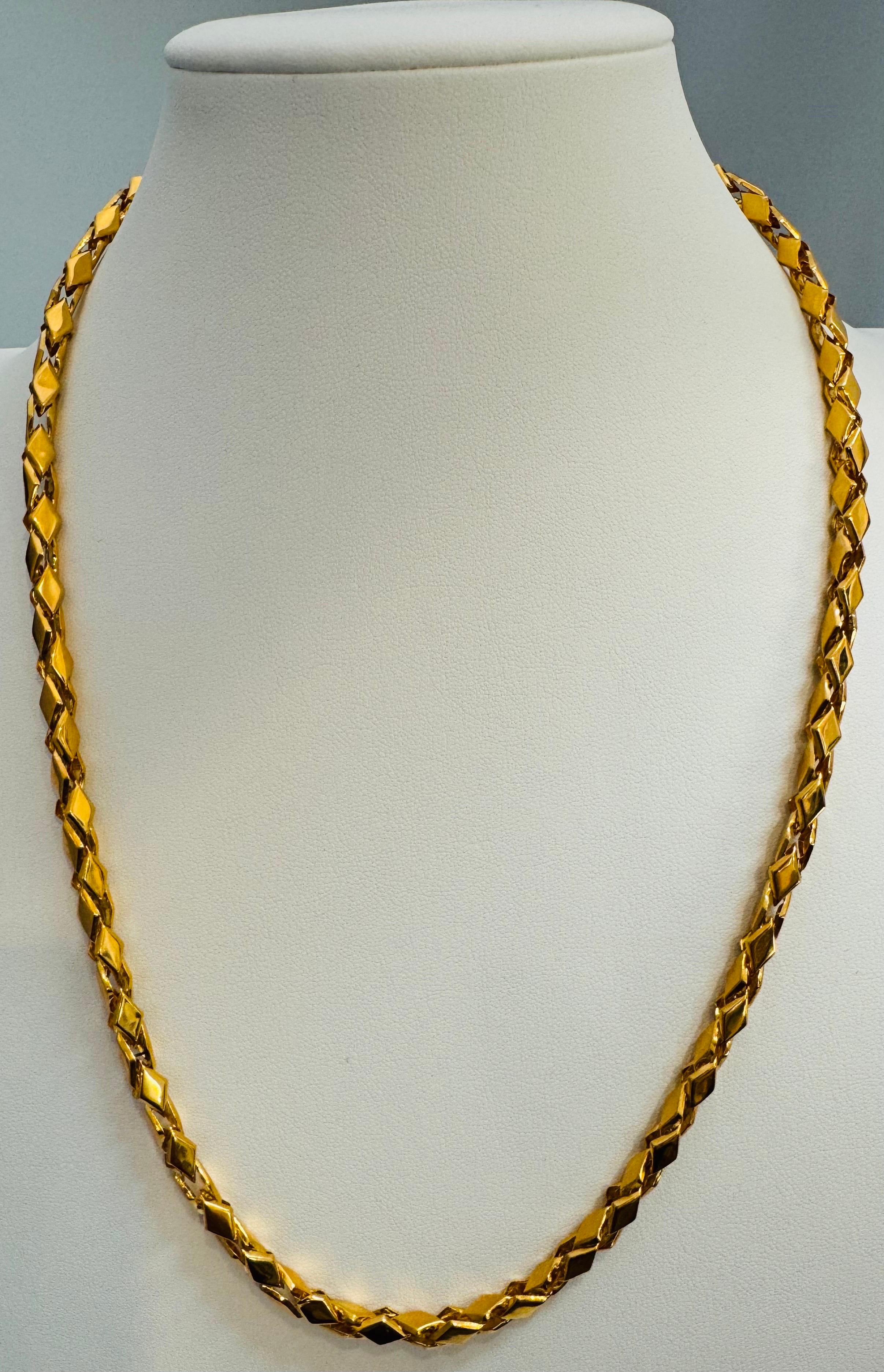 Vintage 45 Gm reine 22 Karat Gelbgold Handgefertigte Kette 23 Zoll handgefertigt im Angebot 4