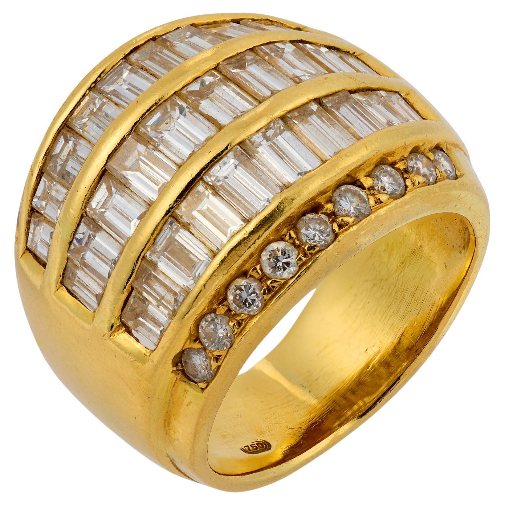 Vintage 4.50 carat diamond 18k yellow gold band