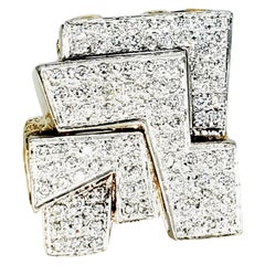 Vintage 4.50 Carat Diamonds Abstract Big Statement Nugget Ring
