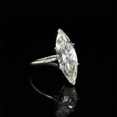 Vintage 4.50 Carat Natural Marquise Diamond Platinum Statement Ring
