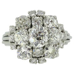 Vintage 4.50 Carat Old Cut Diamond Cluster Ring