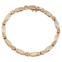 Vintage 4.50 total weight diamond 14k yellow gold bracelet