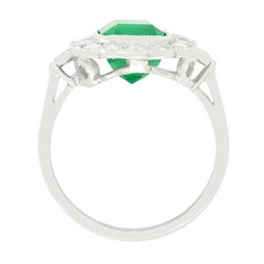 Vintage 4.50ct Emerald and Diamond Cluster Ring, c.1970s