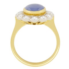 Vintage 4.50 Carat Star Sapphire and Diamond Ring, circa 1960s