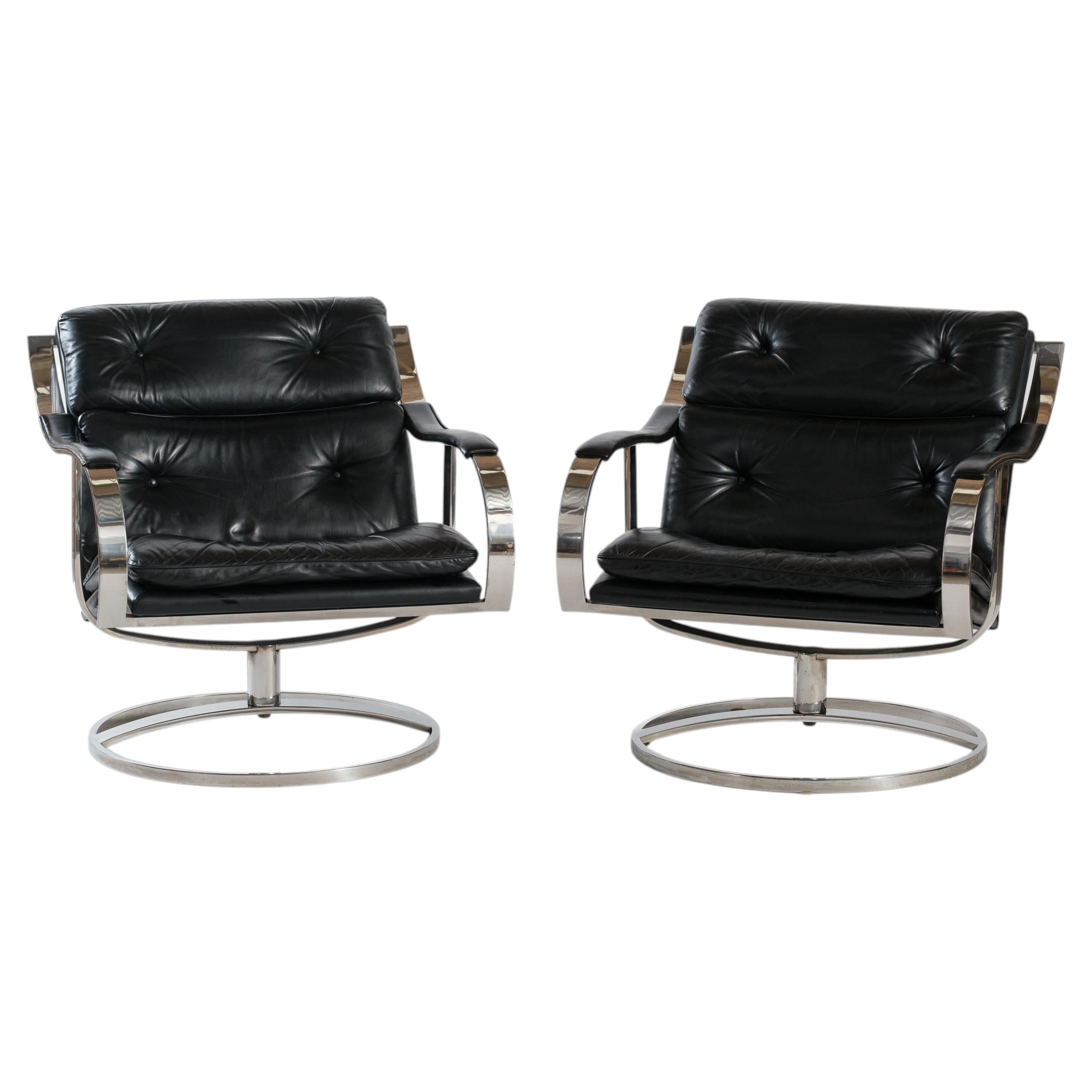 Pair Of Gardner Leaver For Steelcase Lounge Chairs For Sale at