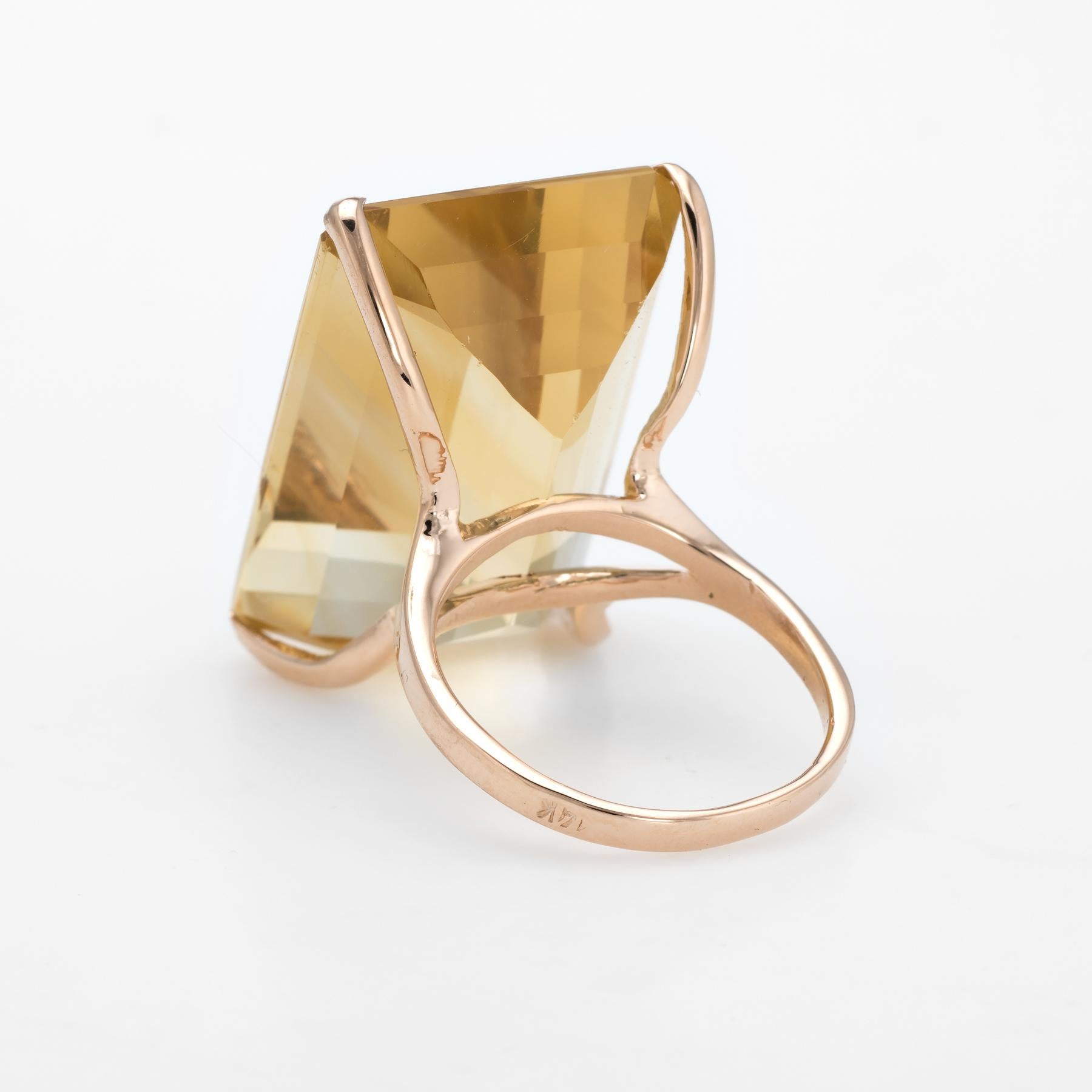 emerald cut citrine ring