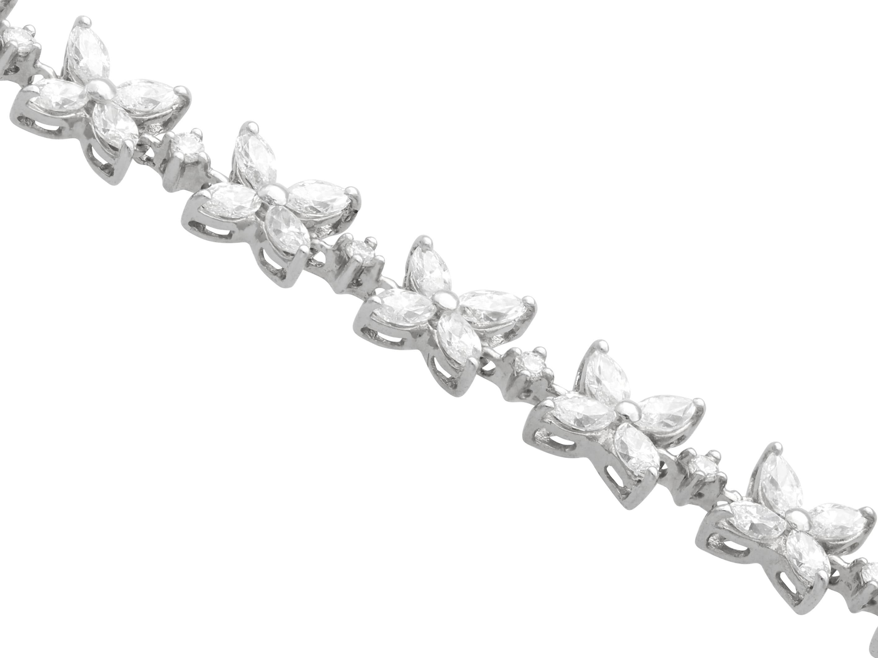 Vintage 4.70Ct Diamond and 18k White Gold Bracelet Circa 1980 In Excellent Condition For Sale In Jesmond, Newcastle Upon Tyne