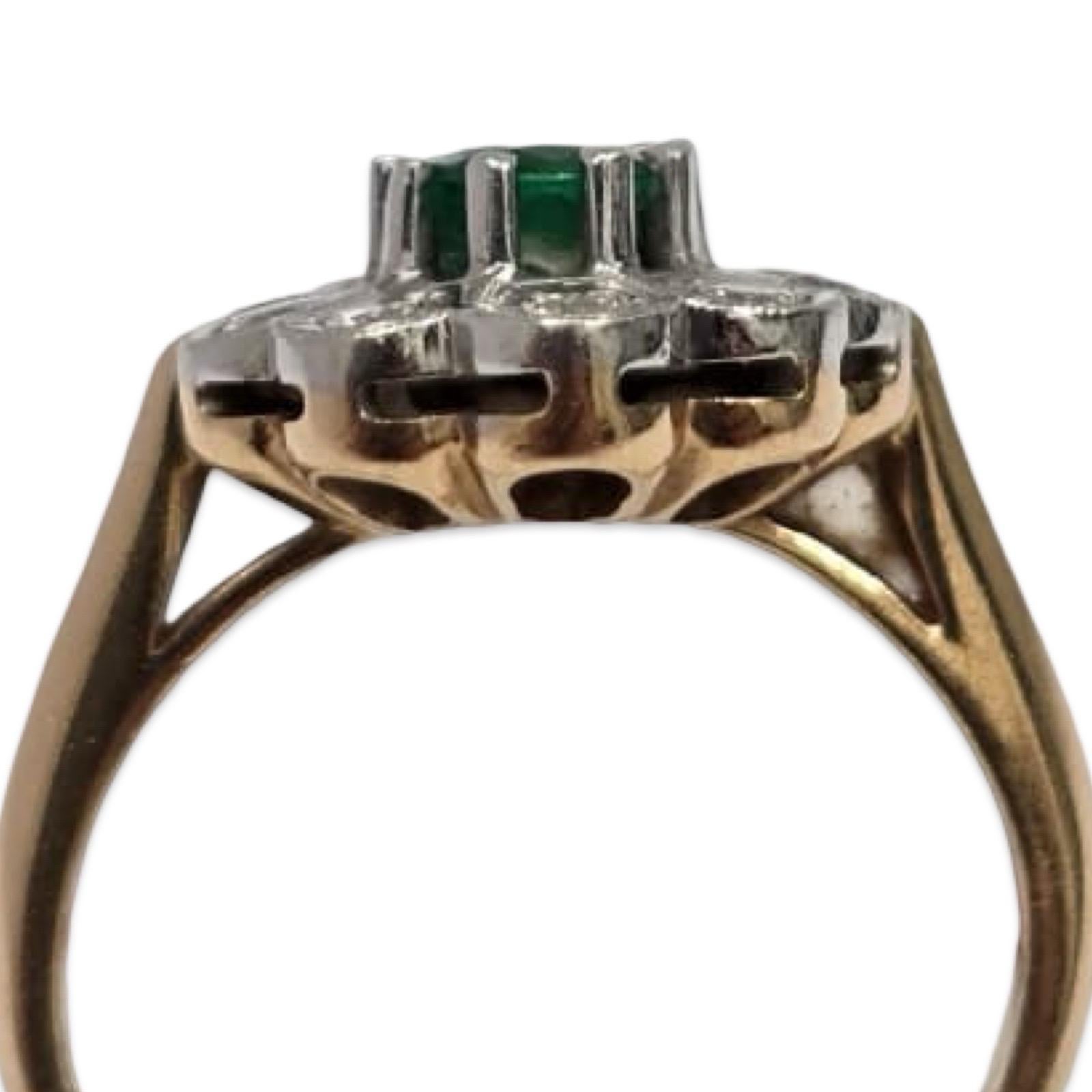 Set di anelli e orecchini d'epoca con smeraldo russo e diamanti del Giardino Imperiale da 4,70tcw in vendita 7