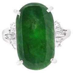 Vintage 4.75 Carat Jadeite, Diamond and Platinum Ring