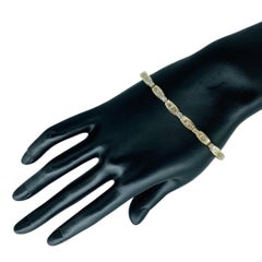 Vintage 4.75 Total Carat Weight Baguette Diamonds Two-Tone Gold Bracelet