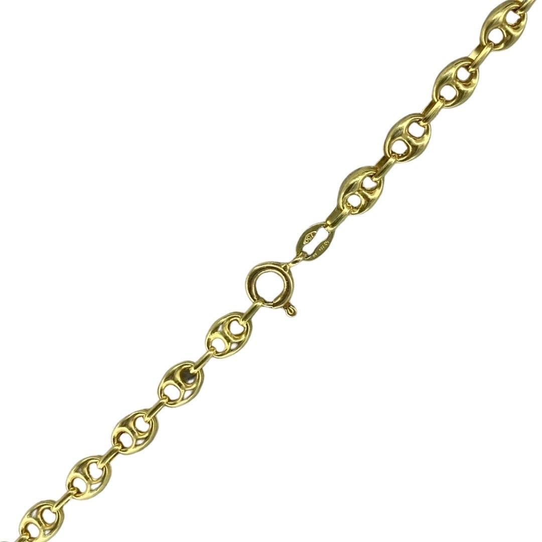 Vintage 4.75mm Gucci Puff Link Chain Necklace 18k Gold. Very nice Gucci style puff link. The chain is 4.75mm in width and is 24 inches long. The necklace is stamped 224 AR, 750 for gold purity 18 karat gold. The necklace weights 15.9 grams.