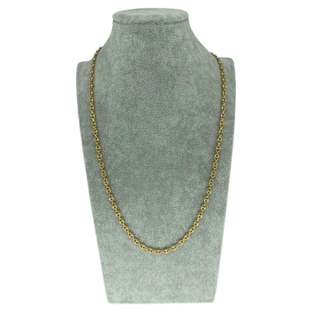 Italienische Gucci Puff Gliederkette Halskette 18k Gold für Damen oder Herren