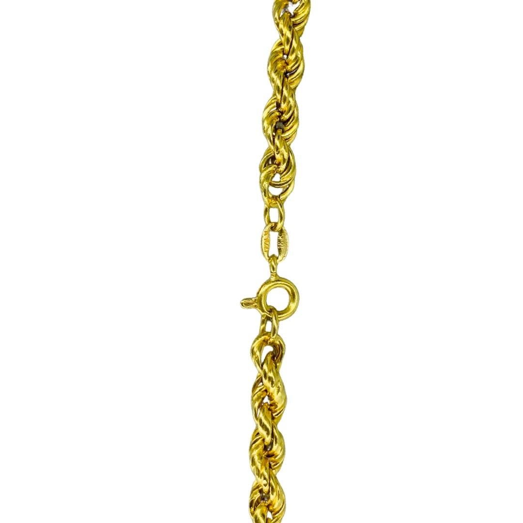 Vintage Rope Chain 18 Karat Gold In Excellent Condition In Miami, FL