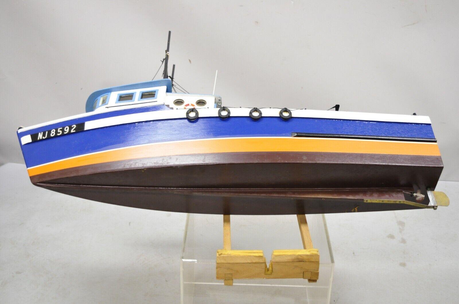 Wood Vintage Fishing Boat Ship Model a, Rab NJ 8592 For Sale