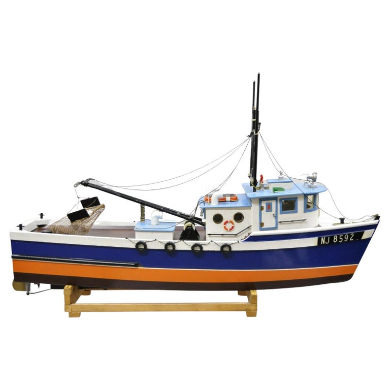 Vintage Fishing Boat Ship Model a, Rab NJ 8592 For Sale at 1stDibs