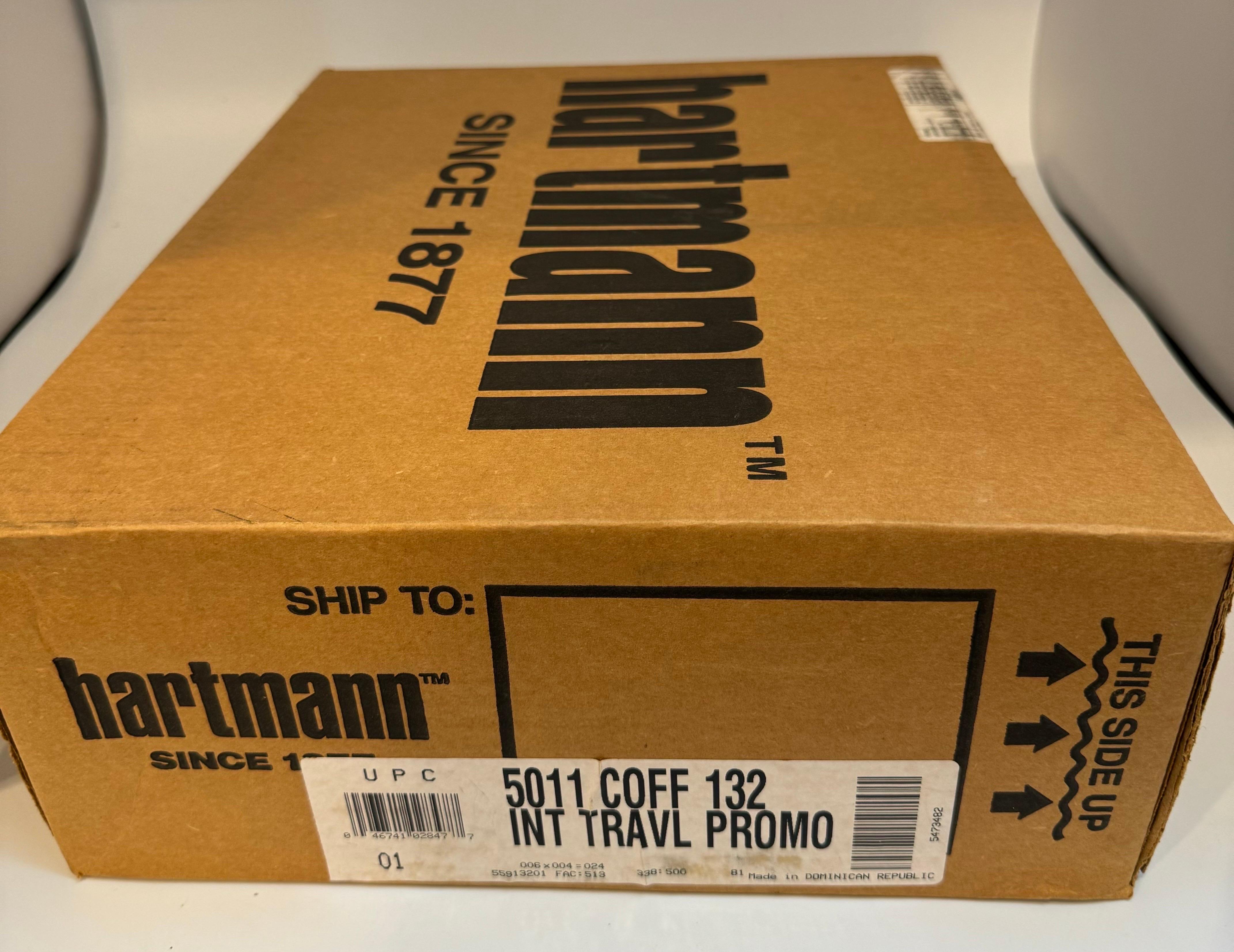 Vintage 48” Hartmann Suitcase / Suiter Garment Bag with Pockets Brand New in a Box
Purchased from Bloomingdale
Hartmann large nylon and Leather fold over garment travel bag New In Box! 
Please look for the matching carry on and other pieces in