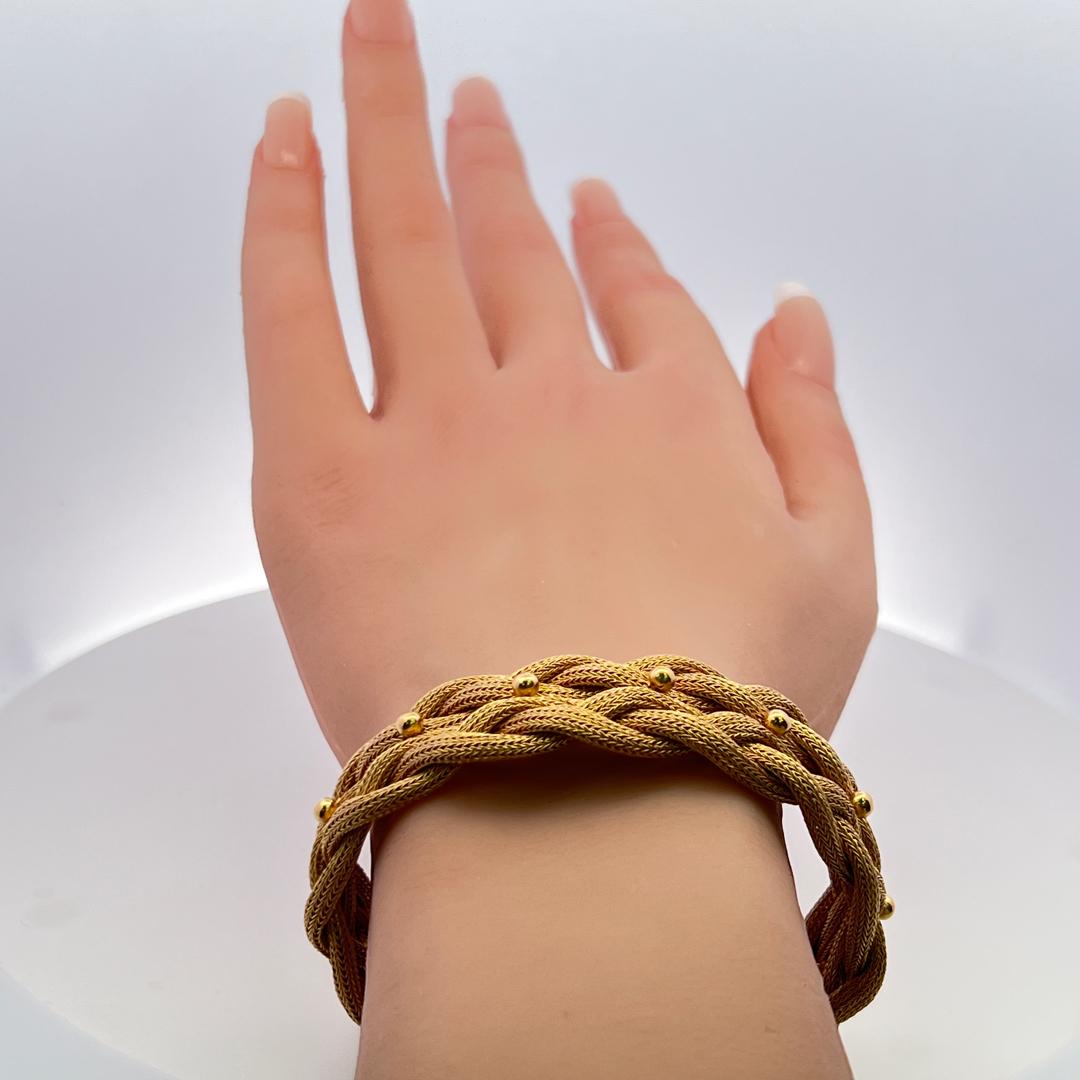 Bracciale d'epoca in oro giallo 18 carati da 49,50 grammi, misura 7,5 pollici in vendita 7