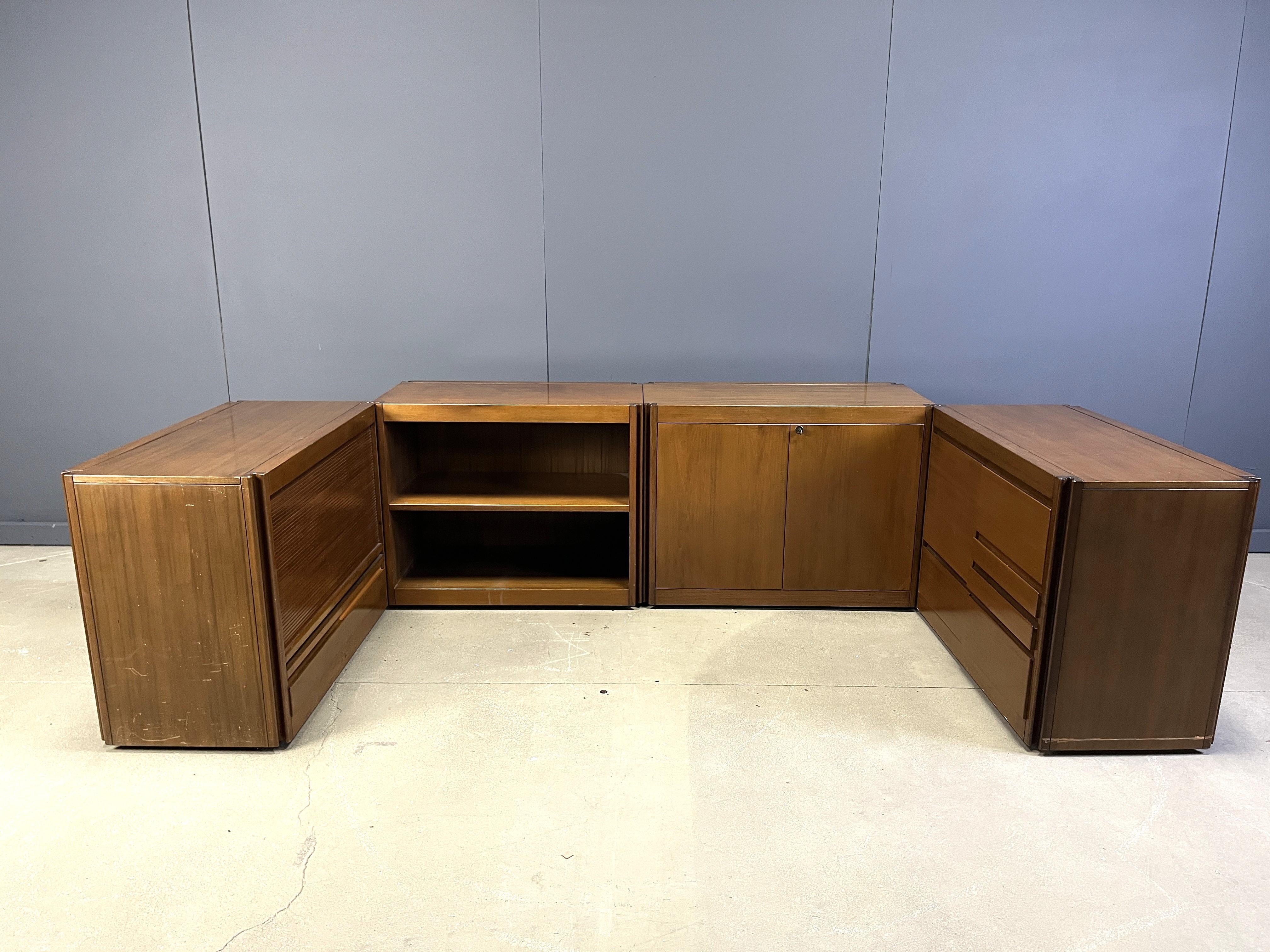Late 20th Century Vintage 4d sideboard by Angelo Mangiarotti for Molteni, 1970s For Sale