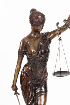 Vintage 4ft Bronze "Lady Justice" Statue 20th Century