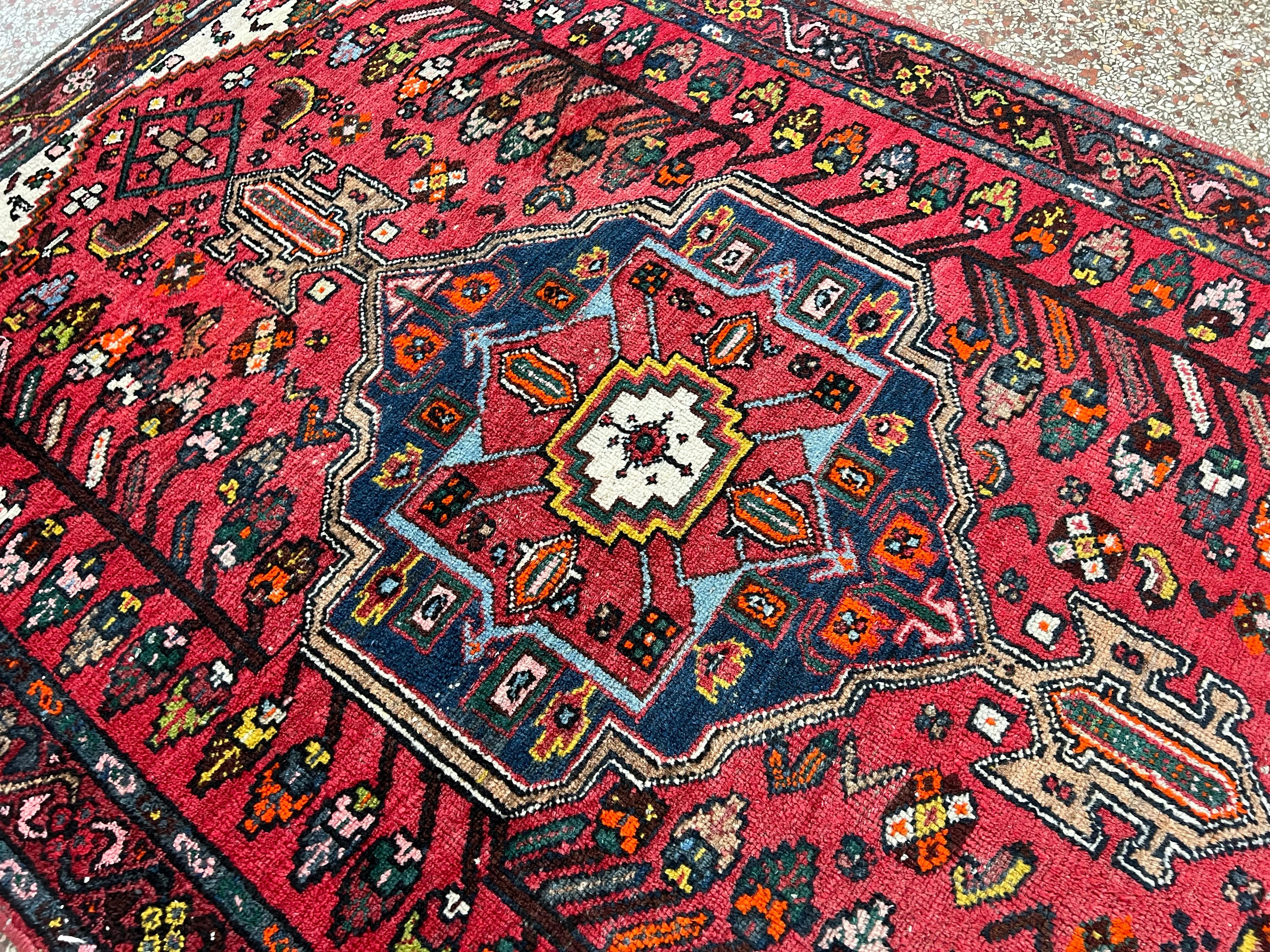 20th Century Vintage 4x6 Hand Knotted Afghan Tribal Baluchi Wool Area Rug For Sale