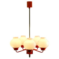 Vintage 5 Armes Chandelier + 2 Armes Wall Mount Lamp Massive Belgium, 1960s