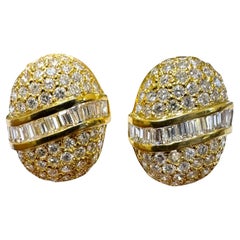 Vintage 5 Karat Diamant-Cluster-Ohrringe 14K Gelbgold