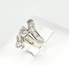 Vintage 5 Carat Diamonds 3-Stone 14 Karat White Gold Ring