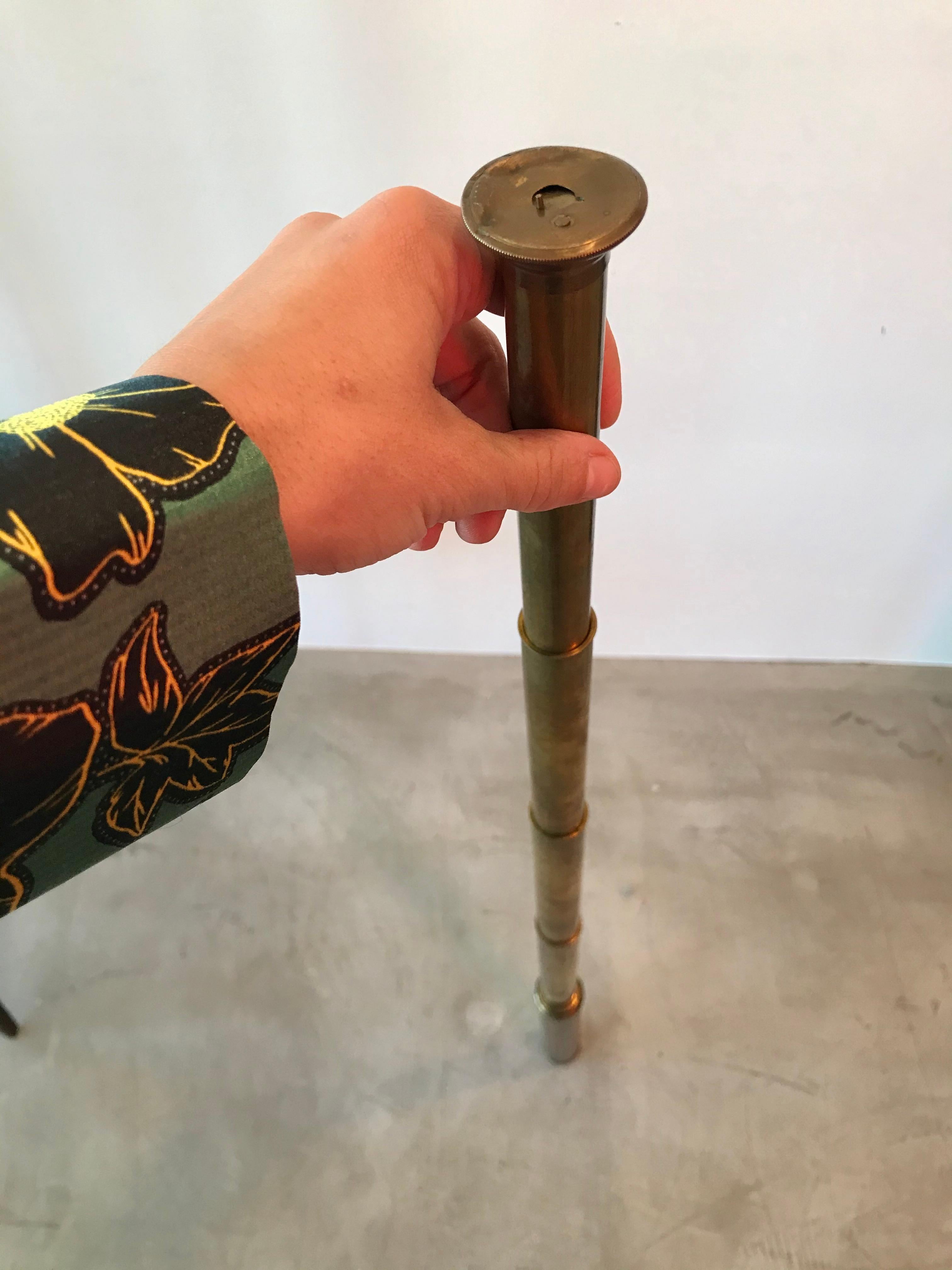 Vintage 5 Draw Brass Telescope For Sale 4