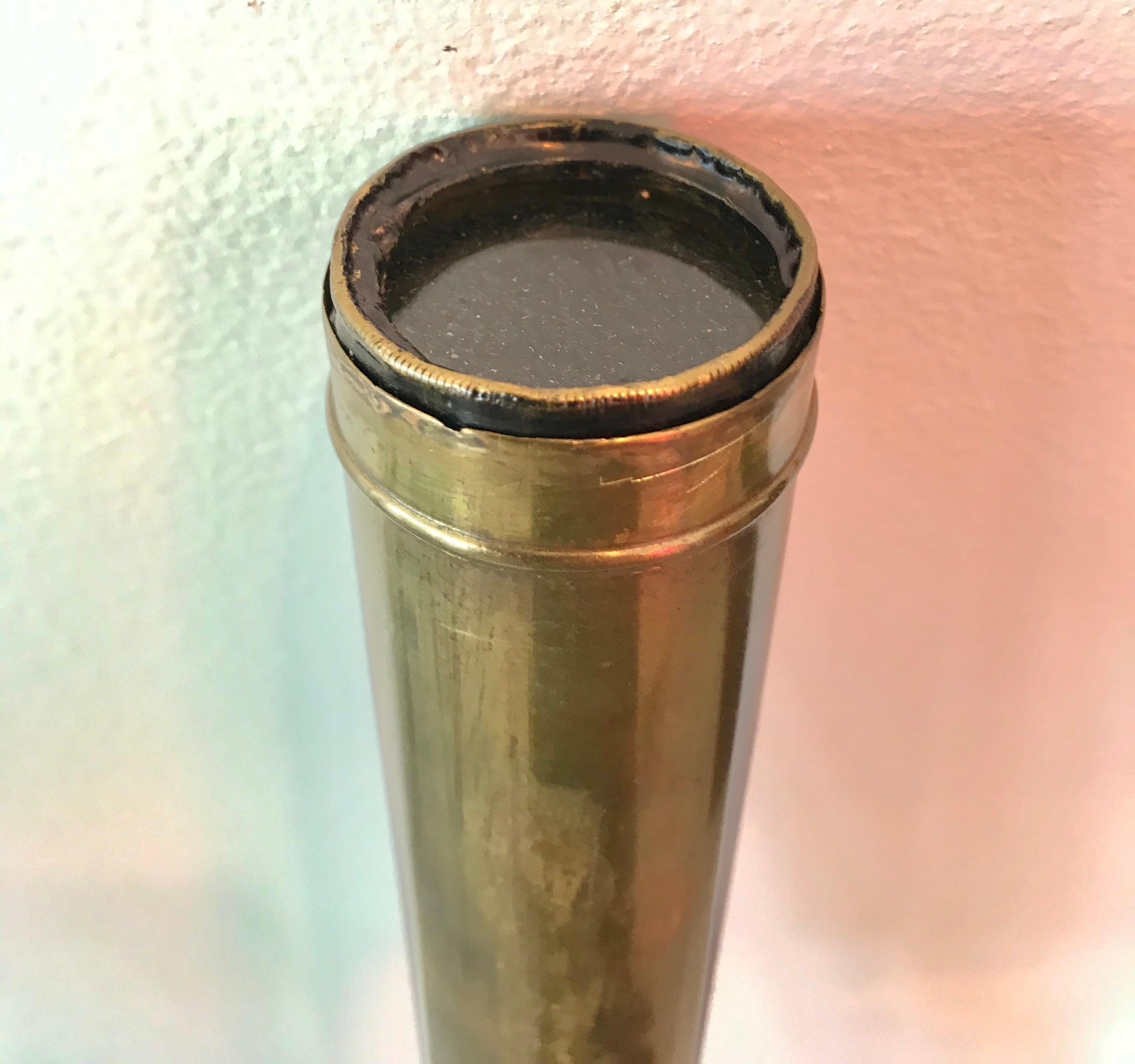 American Vintage 5 Draw Brass Telescope For Sale
