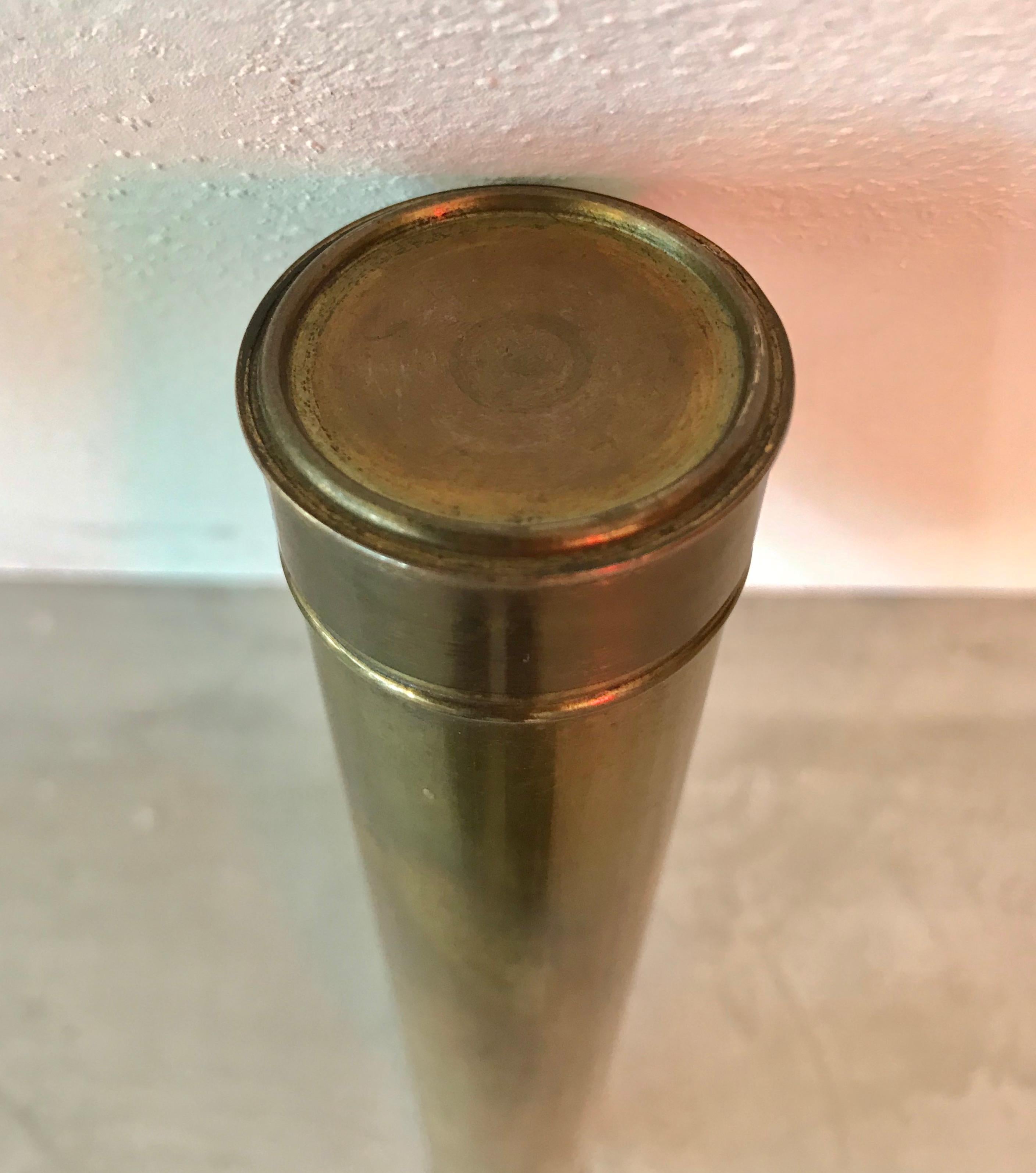 Late 20th Century Vintage 5 Draw Brass Telescope For Sale