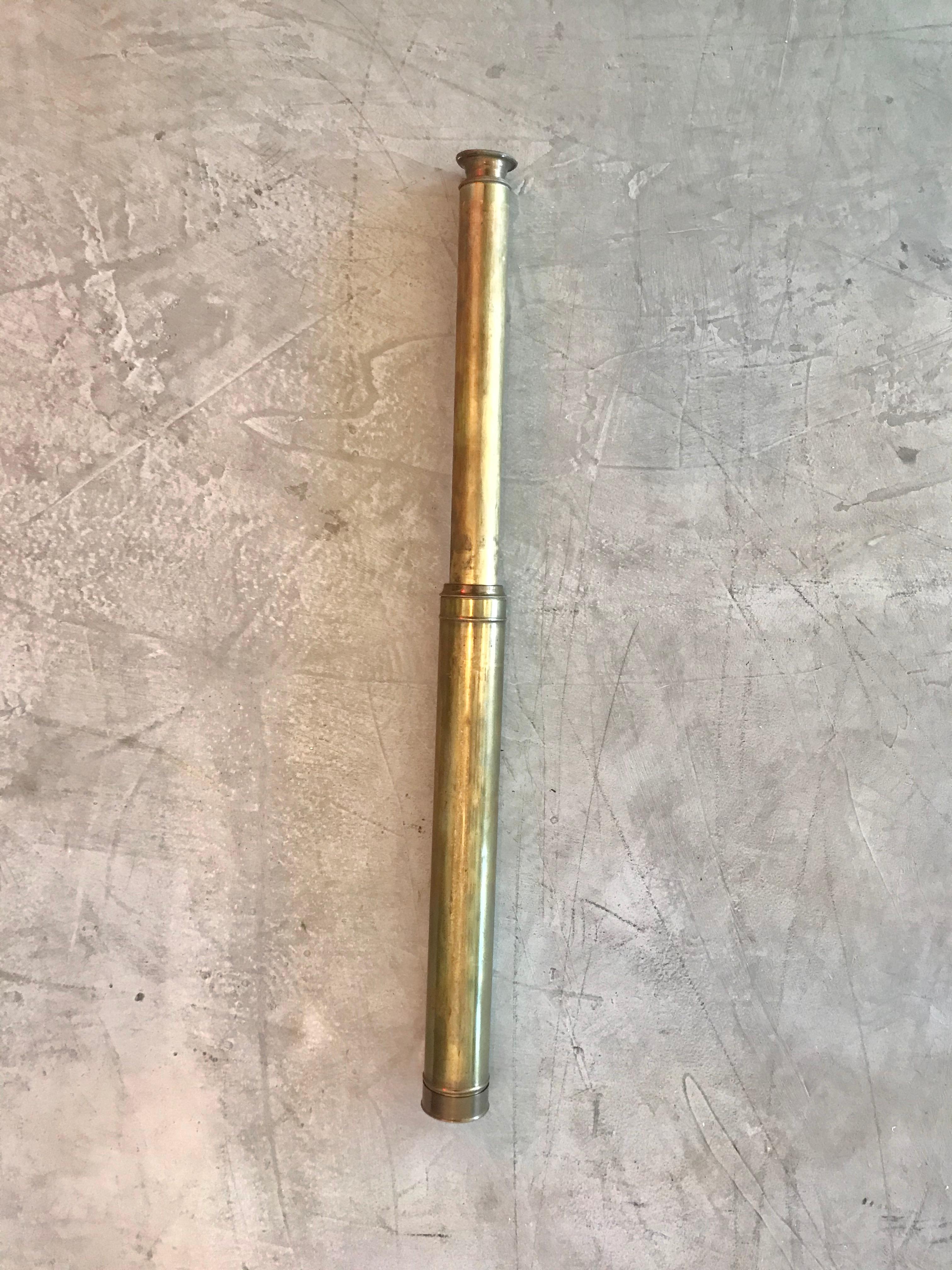 Vintage 5 Draw Brass Telescope For Sale 1